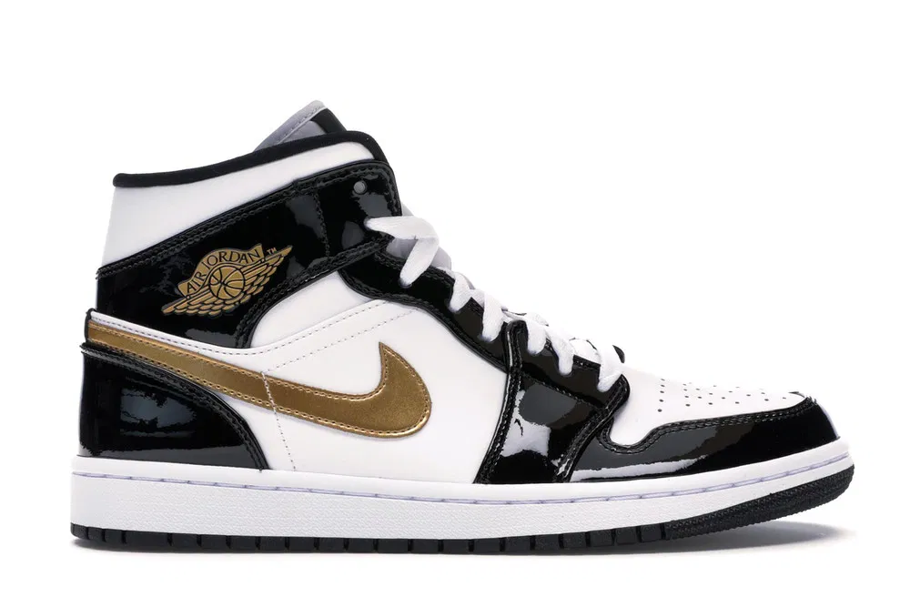 Nike Air Force 1 MID PATENT BLACK GOLD