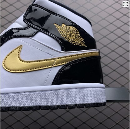 Nike Air Force 1 MID PATENT BLACK GOLD